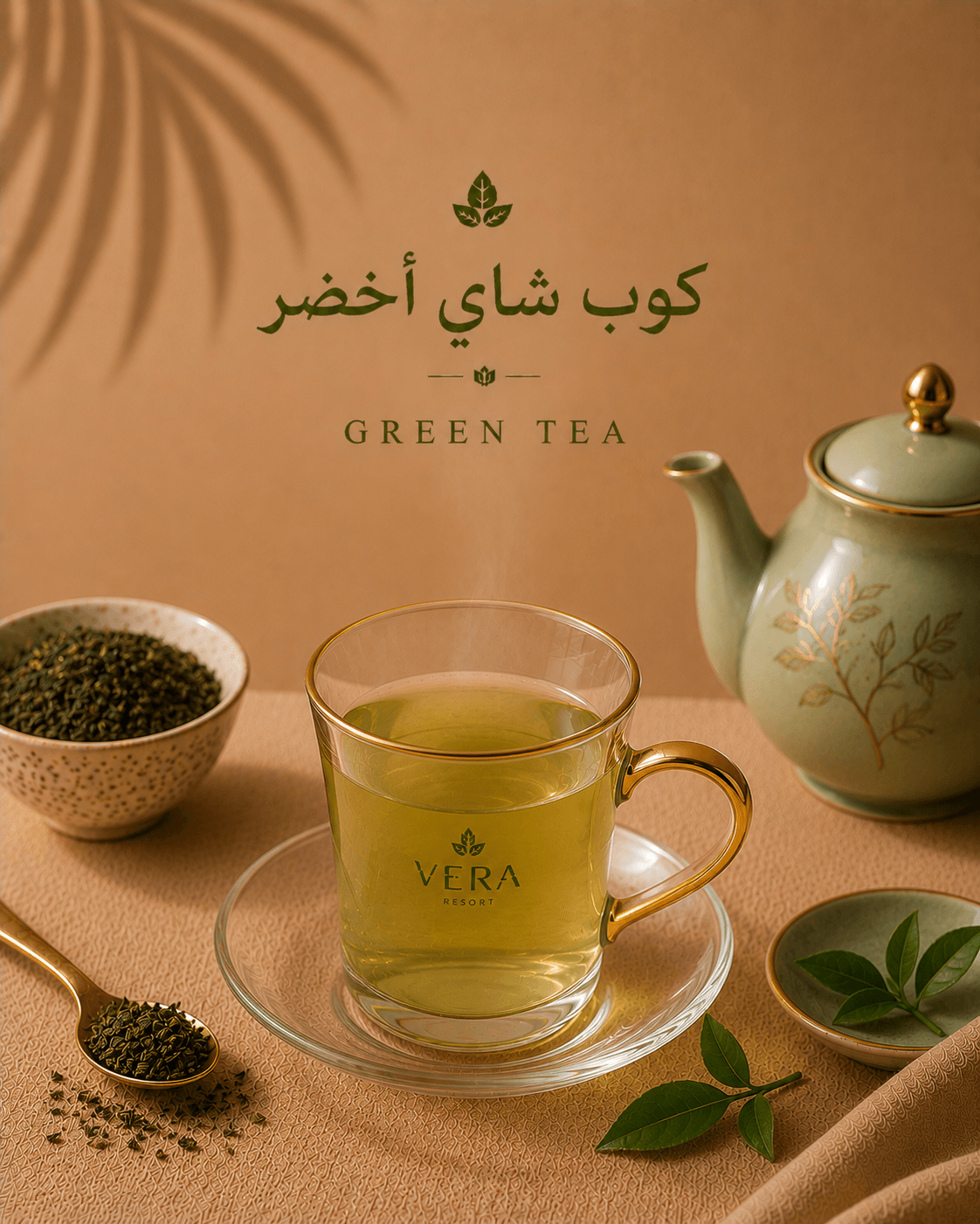كوب شاي اخضر
