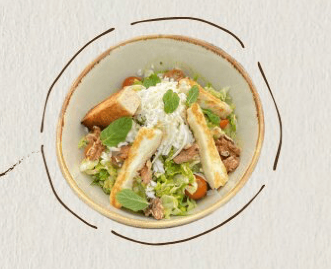 سلطة الخس بالحلوم (Lettuce and Arugula Salad)